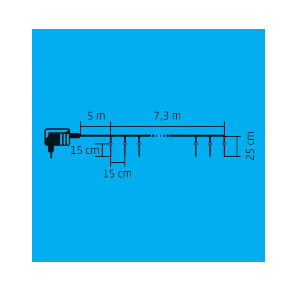 Svetelná reťaz s cencúľmi 7,3m