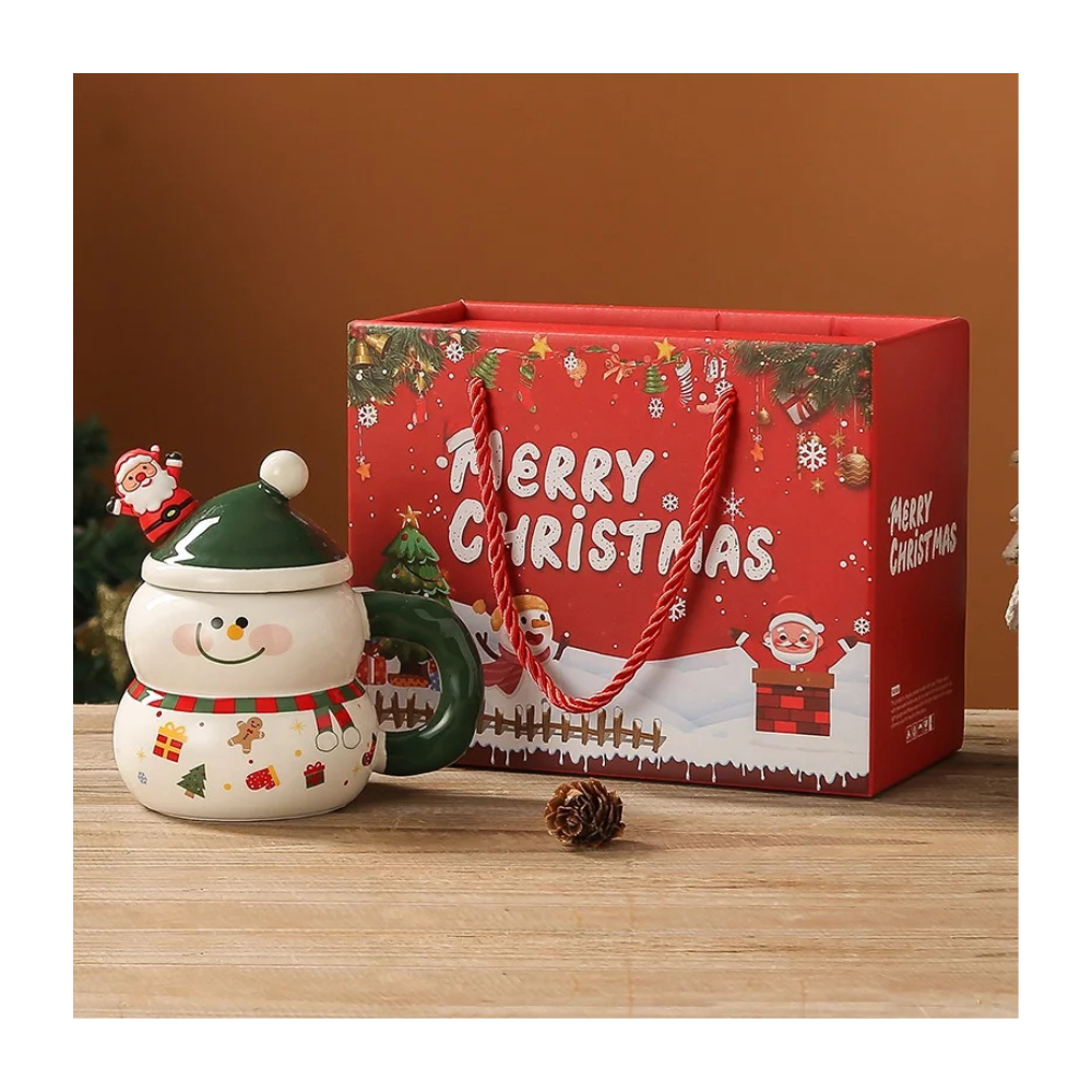 Vianočná šálka Snehuliak - 400ml, rôzne farby