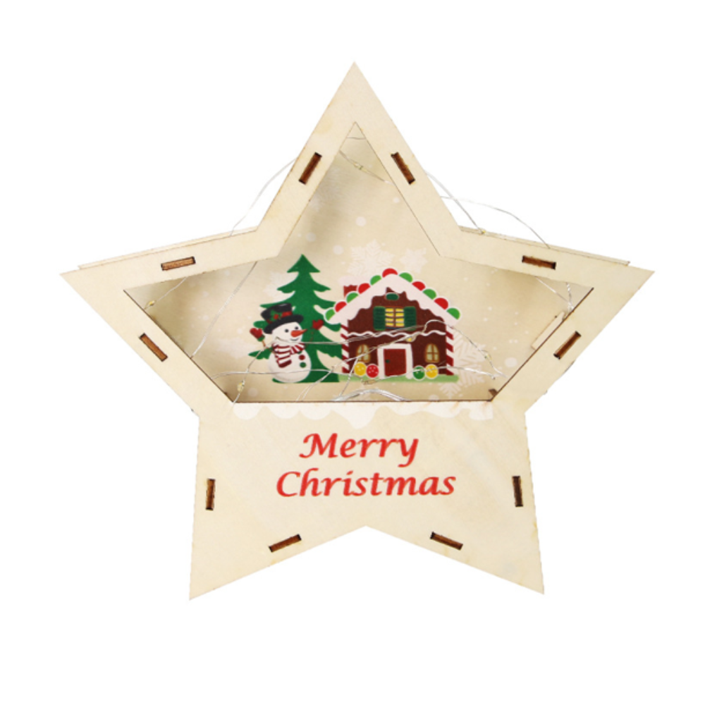 Drevená vianočná LED dekorácia, rôzne druhy