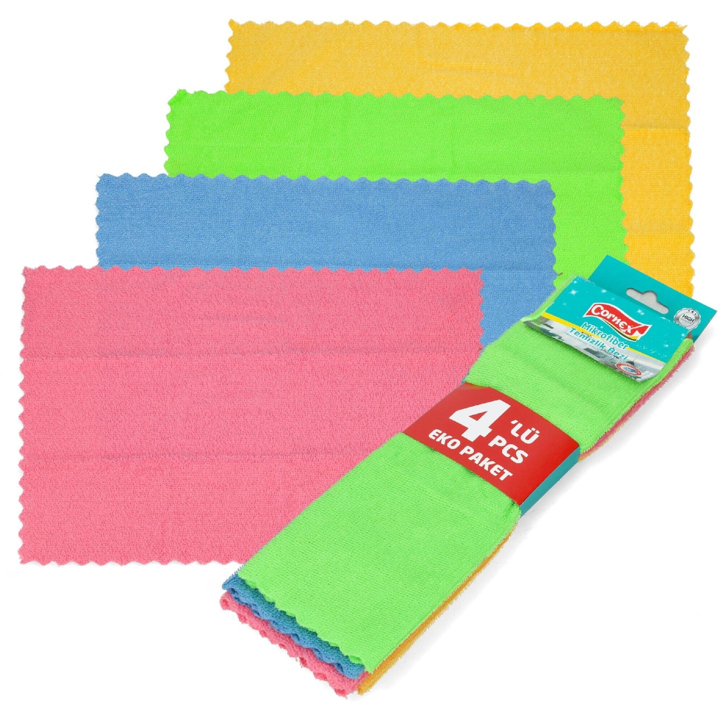 Cornex – mikrotenové utierky farebné, balenie 4 ks
