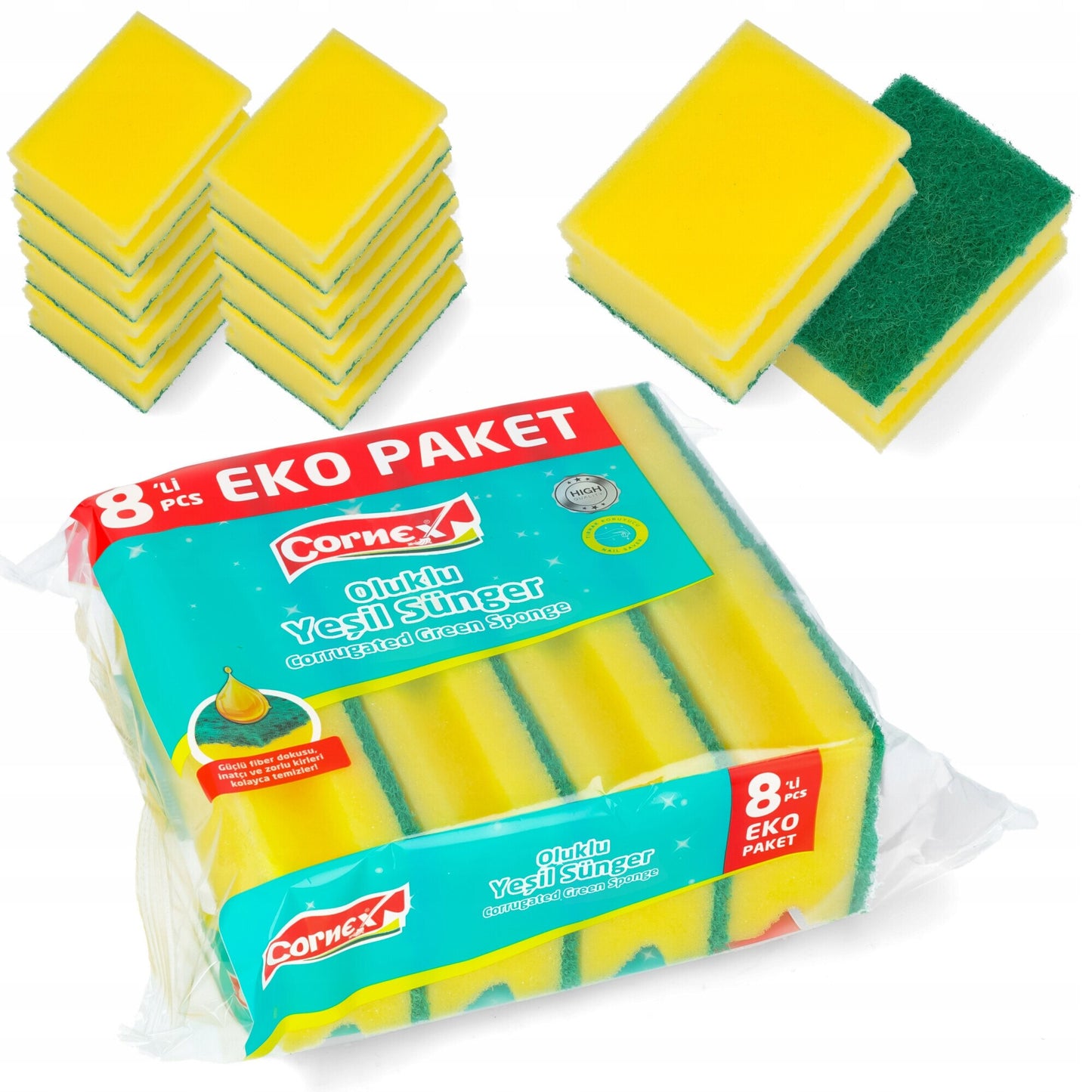 Cornex – kuchynské hubky žlté, balenie 8 ks