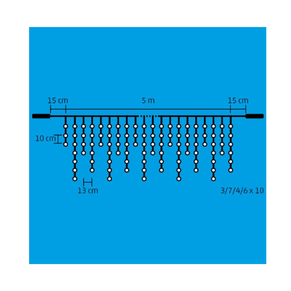 LED záves s cencúľmi 5m, rôzne farby
