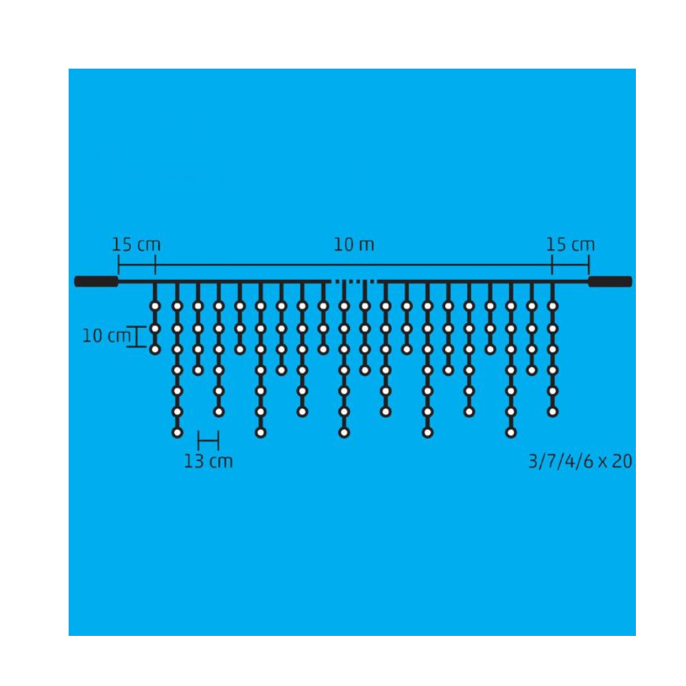 LED záves s cencúľmi 10m
