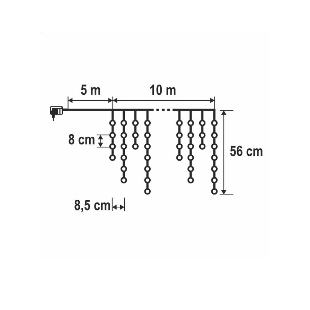 LED svetelná reťaz 10m