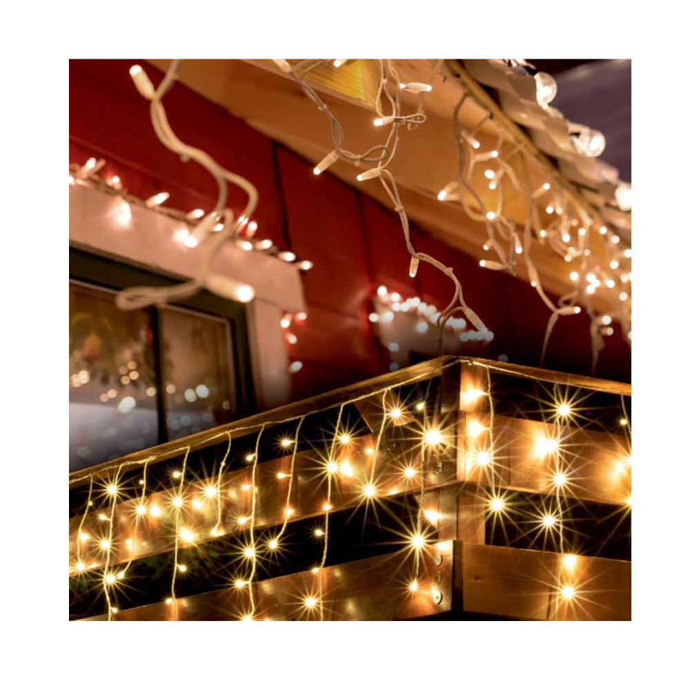 LED svietiaci záves cencúľ 20m, rôzne farby