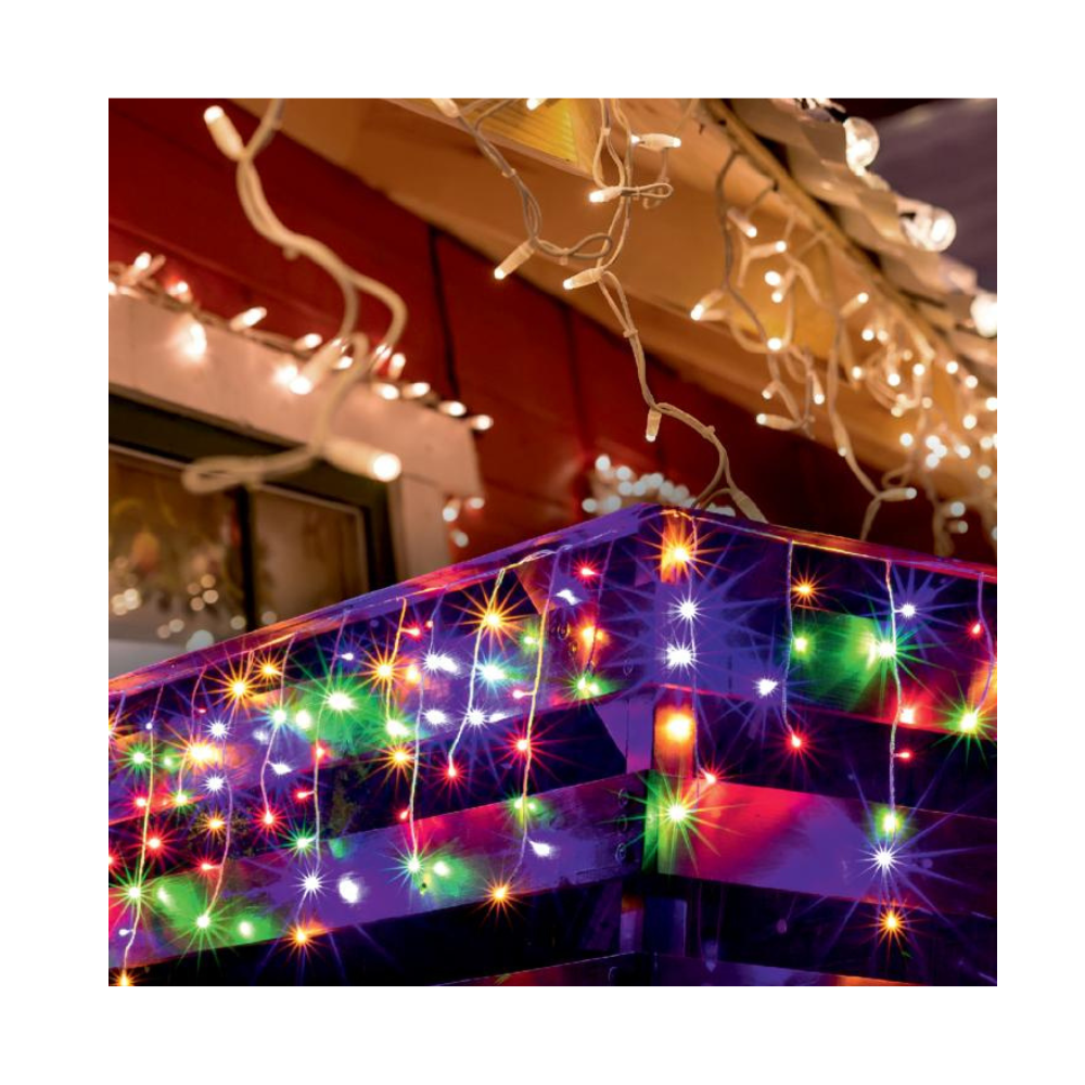 LED svietiaci záves cencúľ 10m, rôzne farby