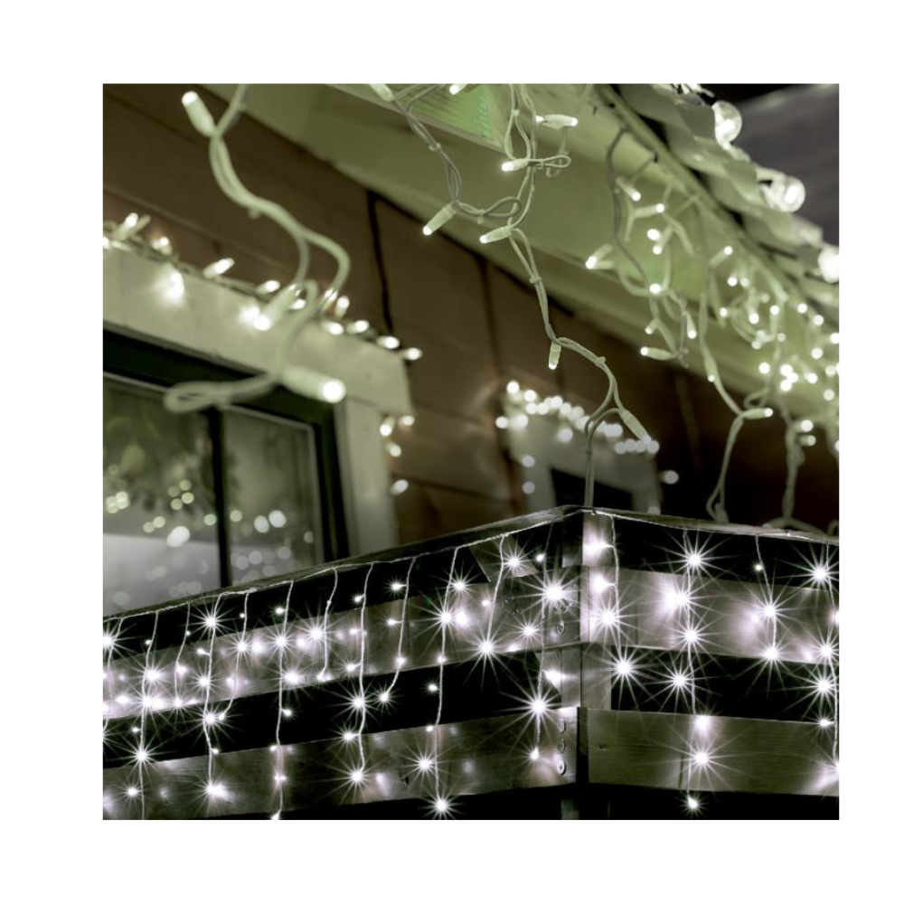 LED svietiaci záves cencúľ 10m, rôzne farby