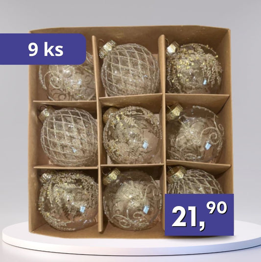 Sada vianočných ozdôb 9ks - rôzne farby