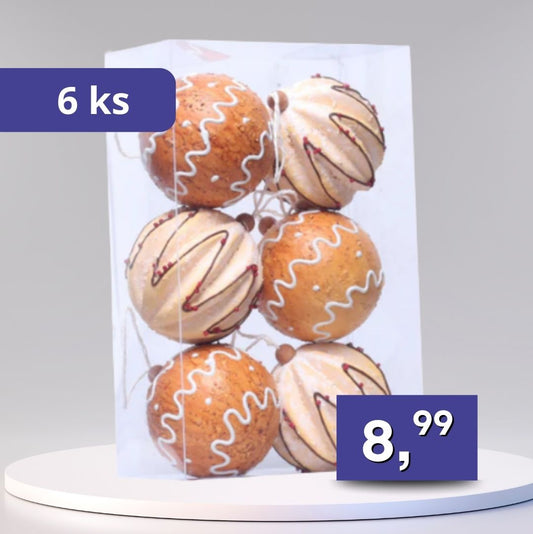 Sada vianočných ozdôb - 6ks rôzne farby