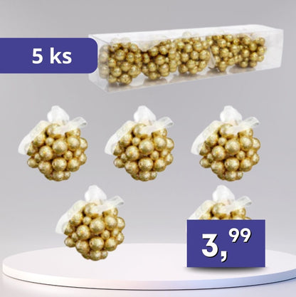 Penové vianočné gule - 5ks rôzne farby