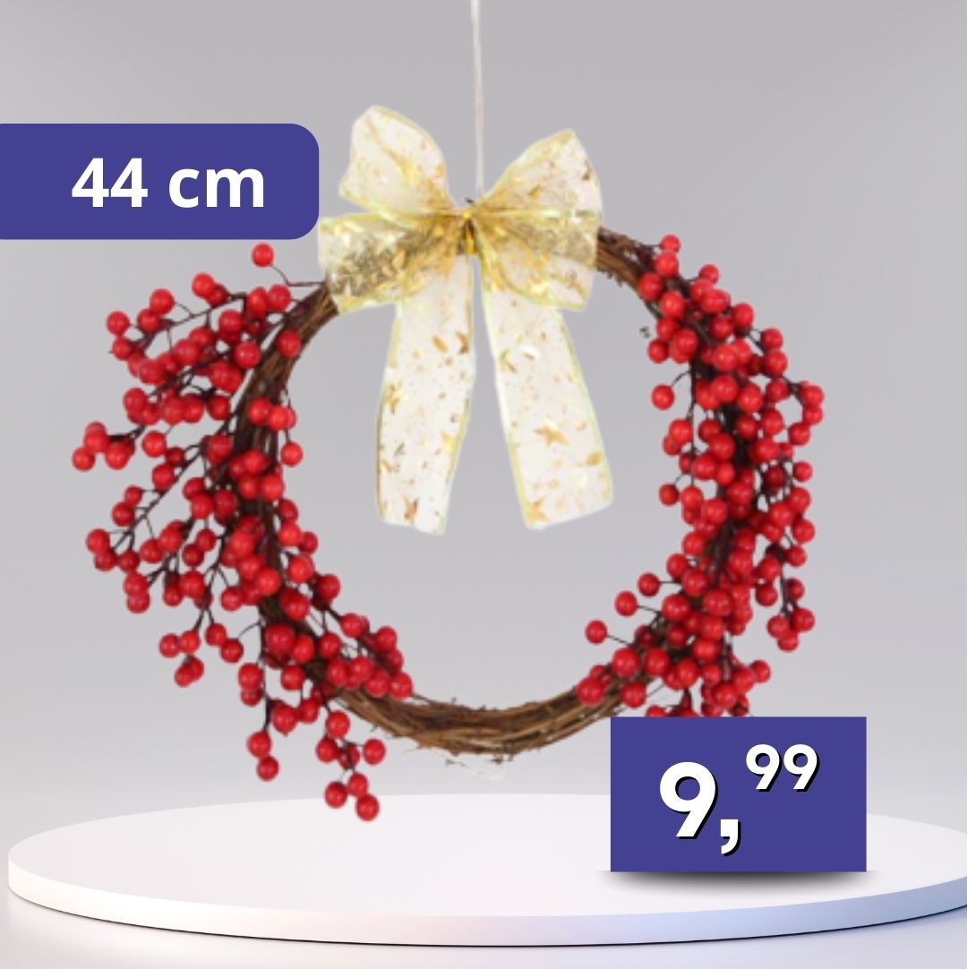 Červený vianočný veniec