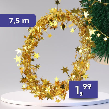 Girlanda s hviezdami - 7,5m rôzne farby