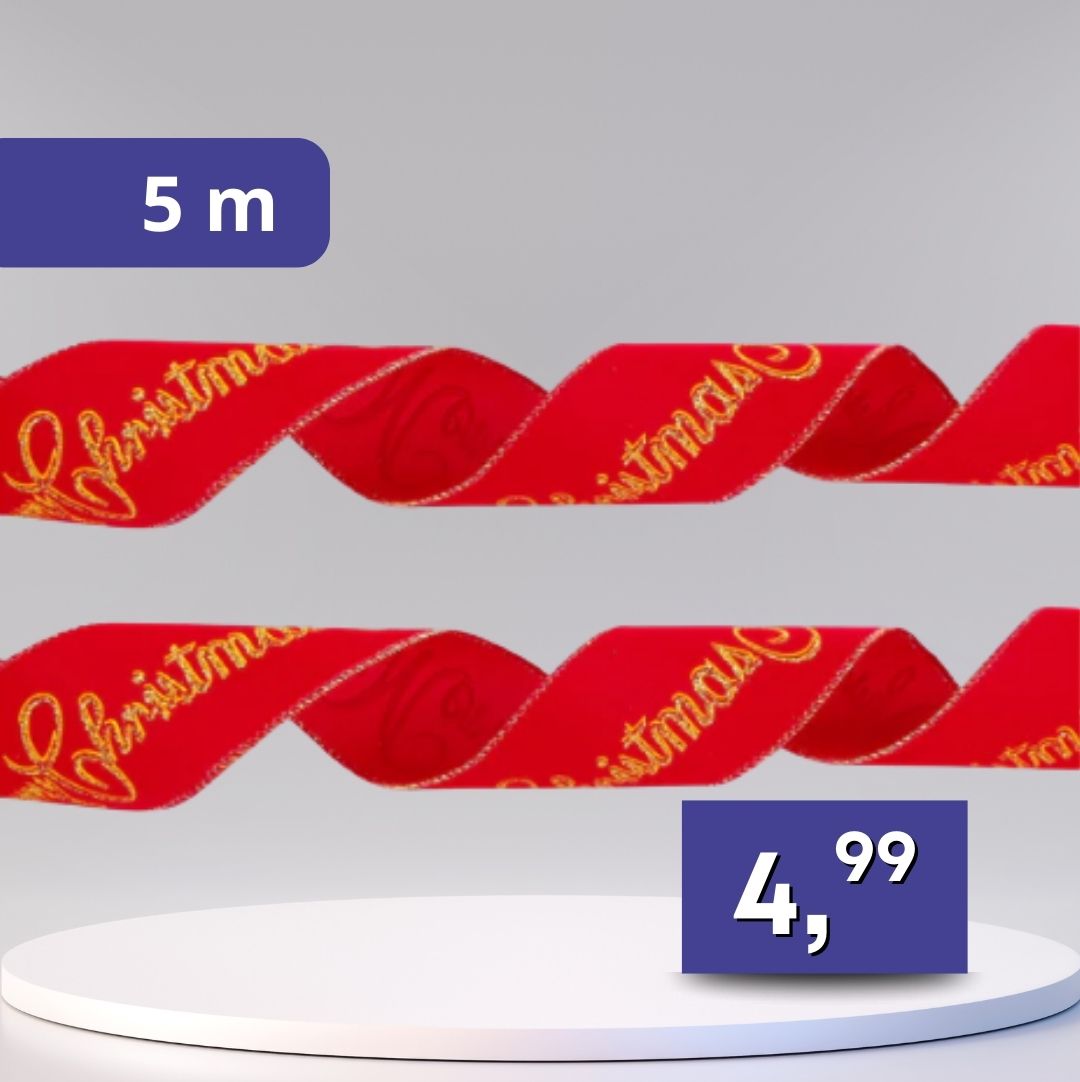 Vianočná stuha - 5m rôzne farby