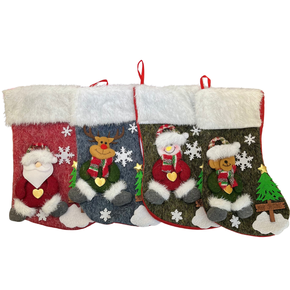 Dekoračné vianočné ponožky - rôzne druhy
