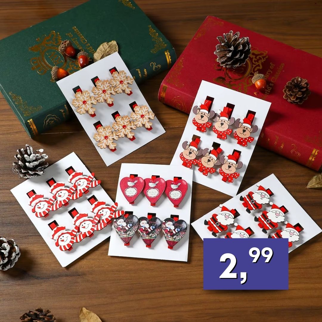 Vianočné postavičky na štipci - rôzne druhy