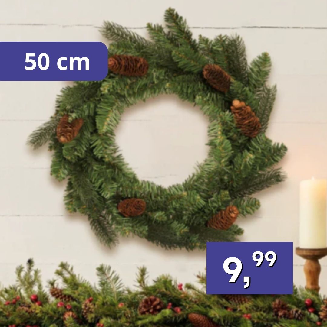 Vianočný veniec 50cm, rôzne druhy