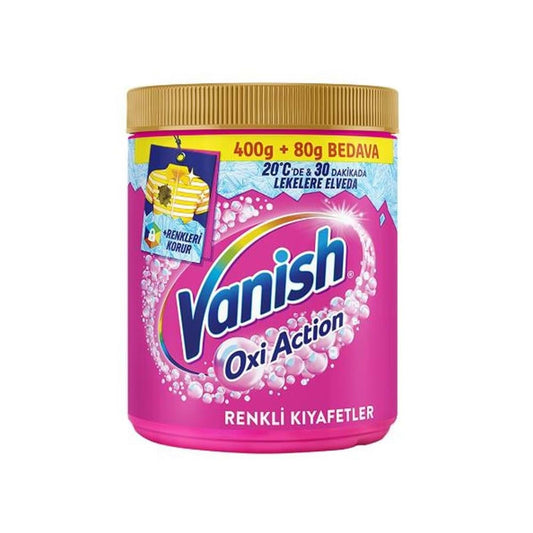 VANISH OXI Action prášok 400g + 80g grátis ružový