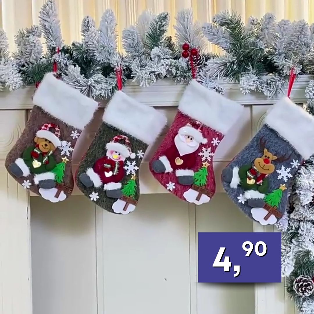 Dekoračné vianočné ponožky - rôzne druhy