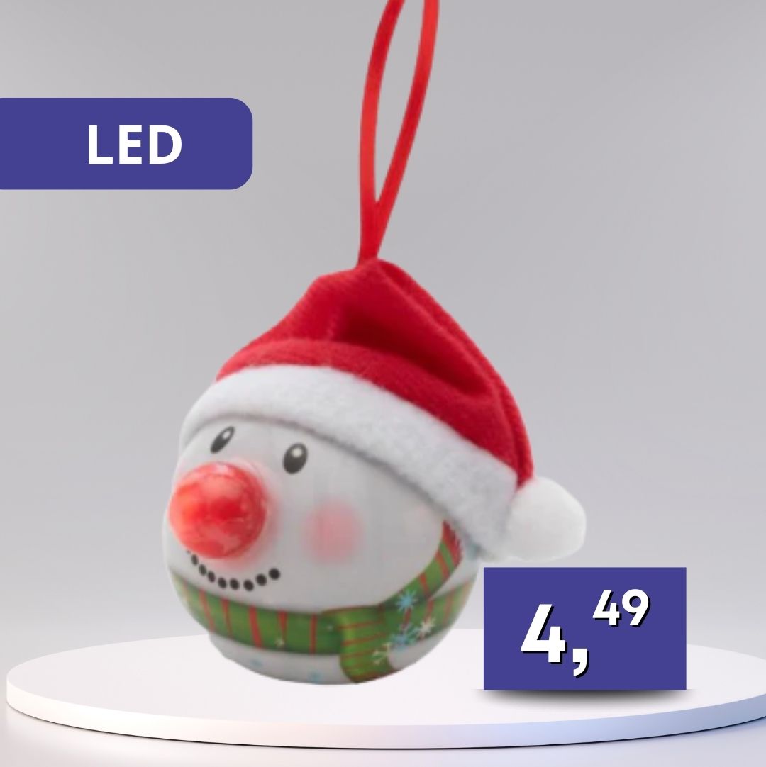 LED guľa so snehuliakom