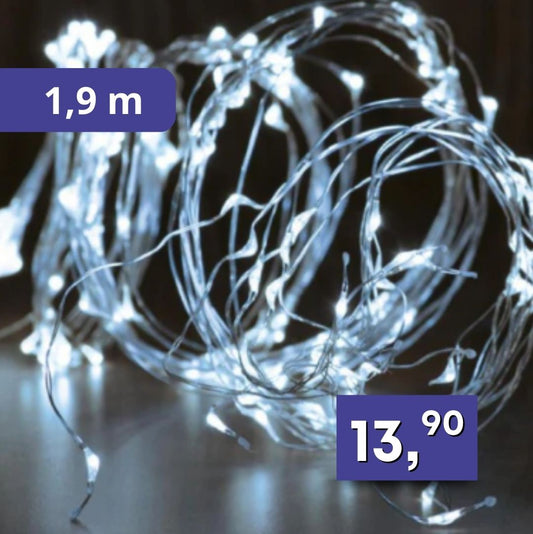 Zväzok mikro LED svietiacich reťazcov 1,9m, rôzne farby