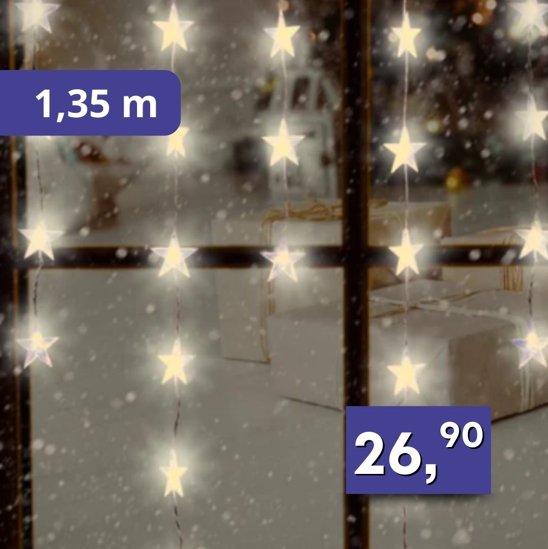 LED svetelný záves hviezda 1,35m, rôzne farby