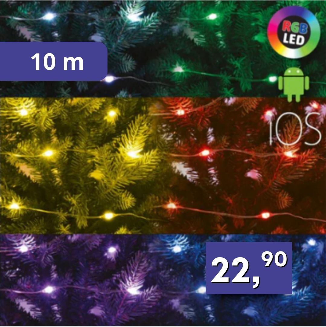 SMART mikro LED svietiaci reťazec 10m