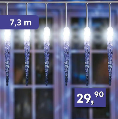 Svetelná reťaz s cencúľmi 7,3m