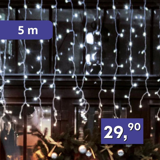 LED záves s cencúľmi 5m, rôzne farby