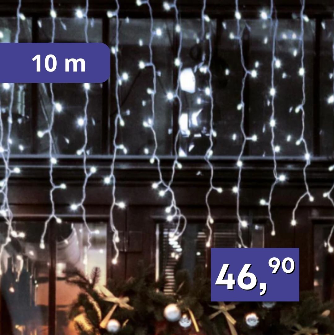 LED záves s cencúľmi 10m