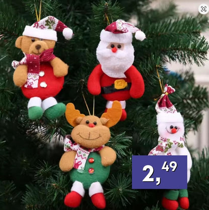 Plyšové vianočné postavičky - rôzne druhy