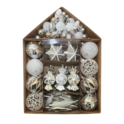 Sada vianočných ozdôb - 73ks rôzne farby