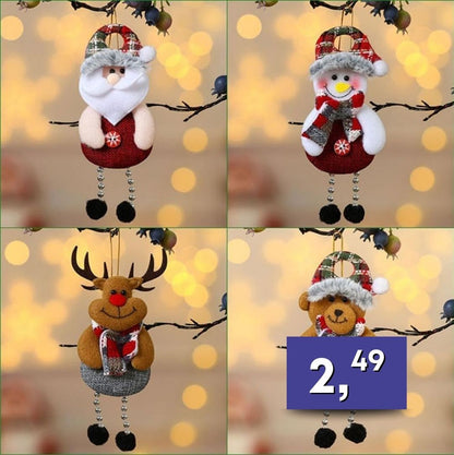 Plyšové vianočné postavičky - rôzne druhy