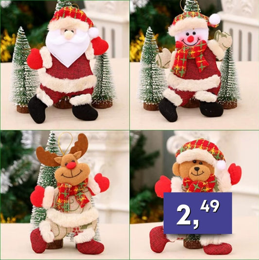Plyšové vianočné postavičky - rôzne druhy