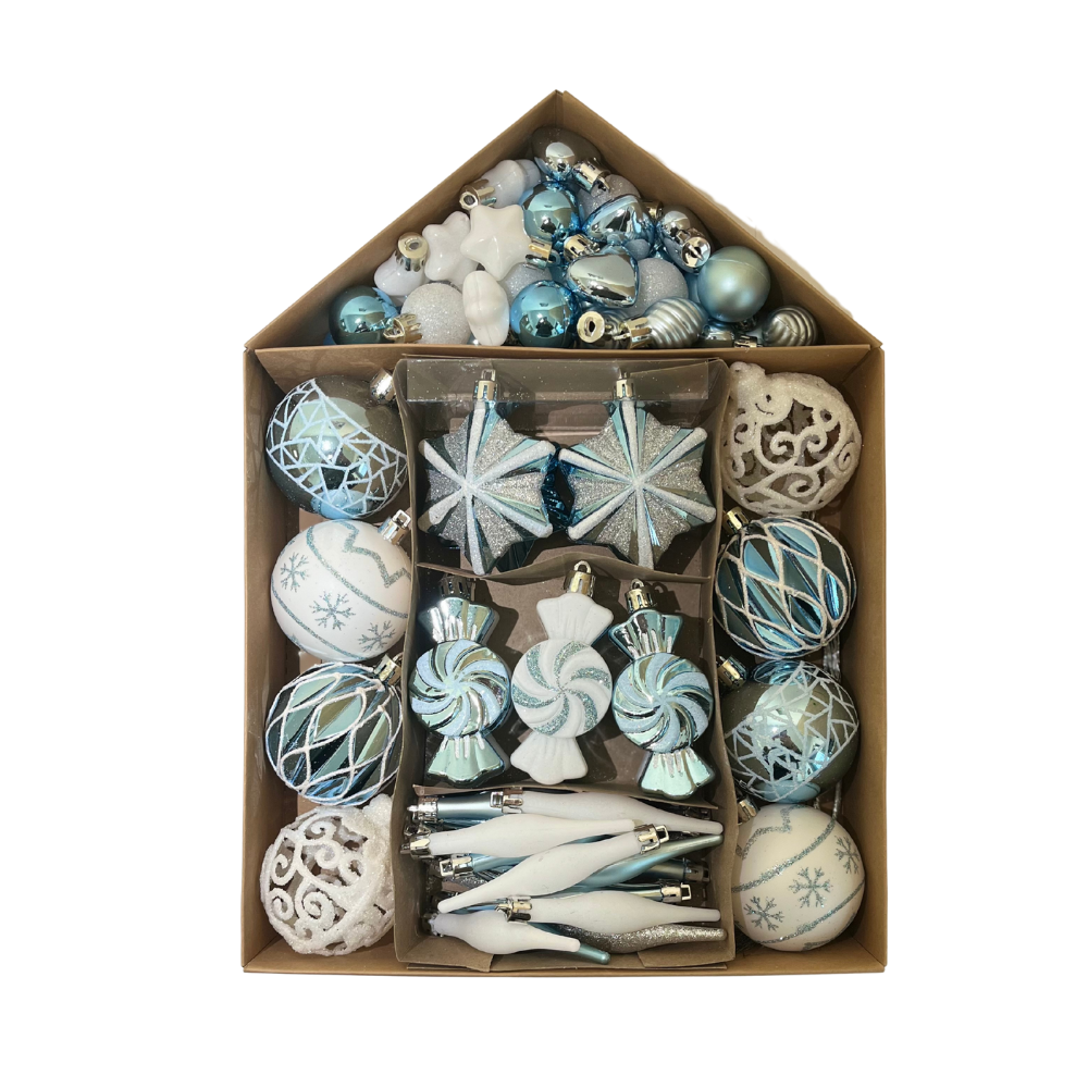 Sada vianočných ozdôb - 73ks rôzne farby