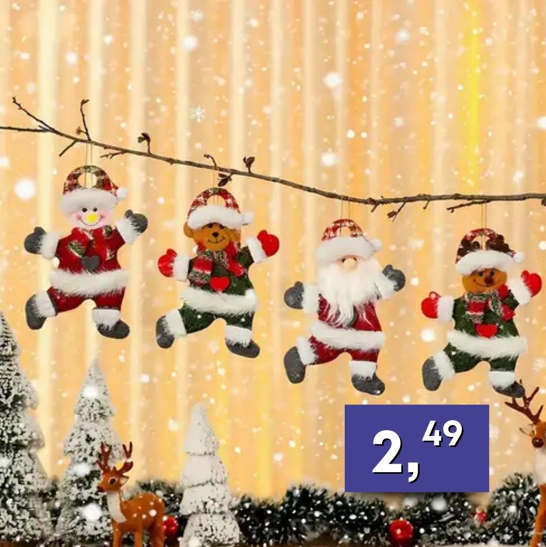 Plyšové vianočné postavičky - rôzne druhy