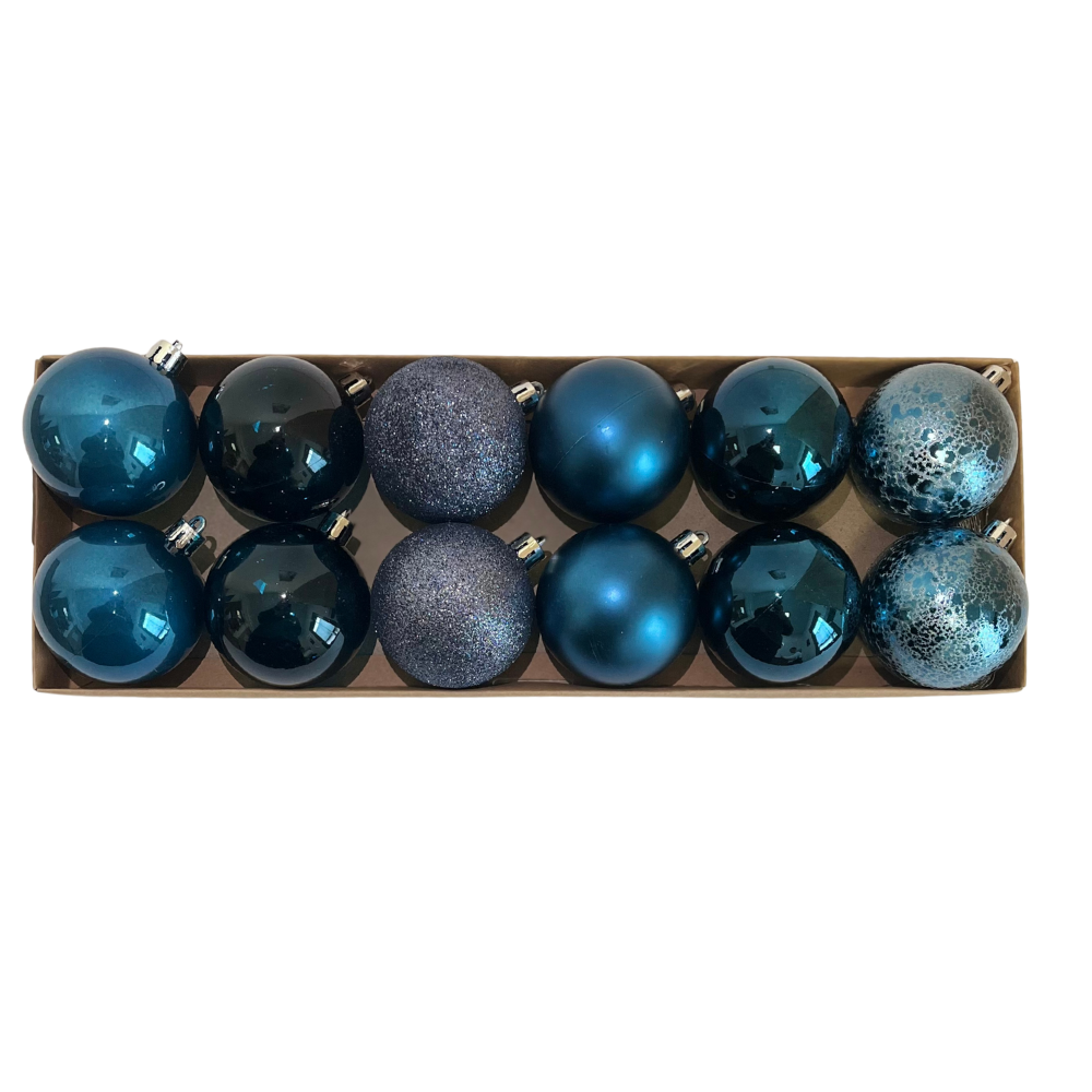 Sada vianočných gúľ - 12ks rôzne farby