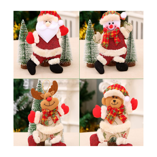 Plyšové vianočné postavičky - rôzne druhy
