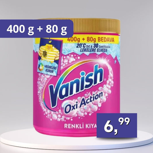 Vanish Oxi Action – prášok 400 g + 80 g grátis, ružový