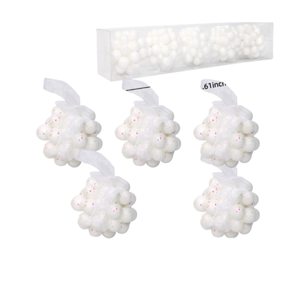 Penové vianočné gule - 5ks rôzne farby