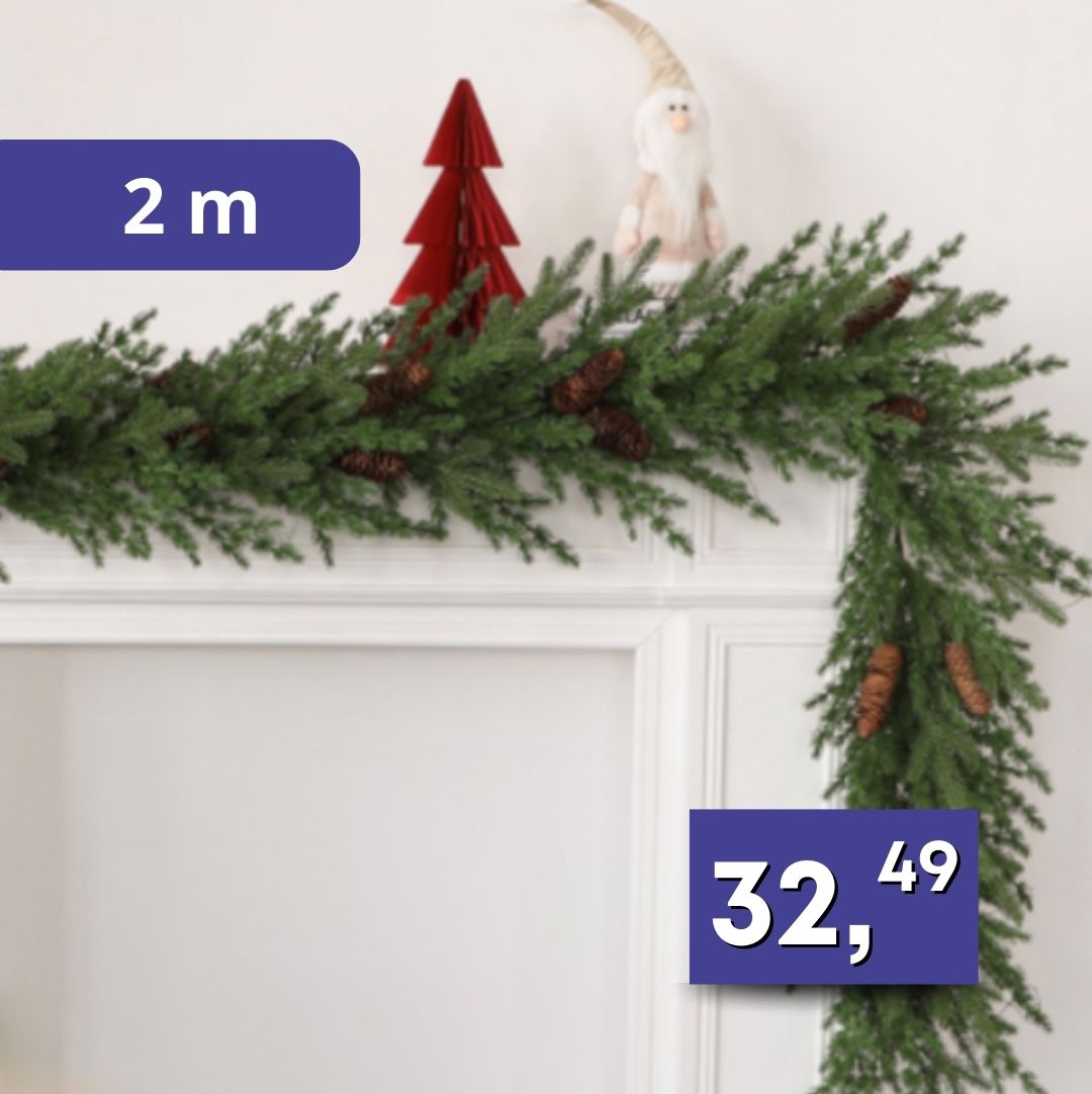 Vianočná girlanda - 2m rôzne druhy