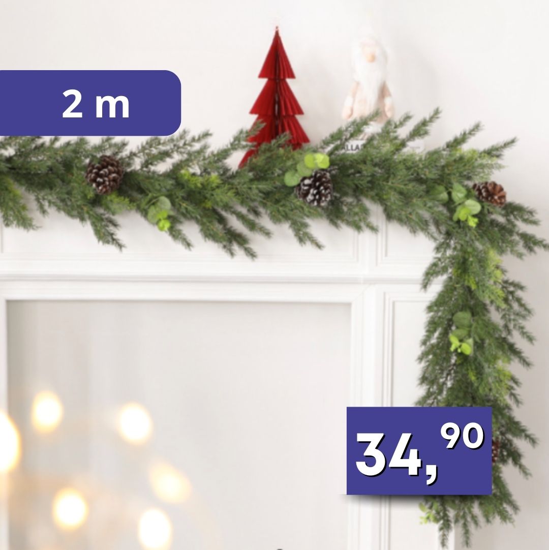 Vianočná girlanda - 2m rôzne druhy