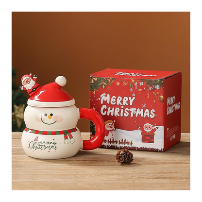 Vianočná šálka Snehuliak - 400ml, rôzne farby