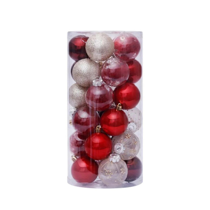 Sada vianočných gúľ - 30ks rôzne farby