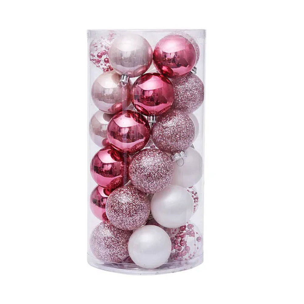 Sada vianočných gúľ - 30ks rôzne farby