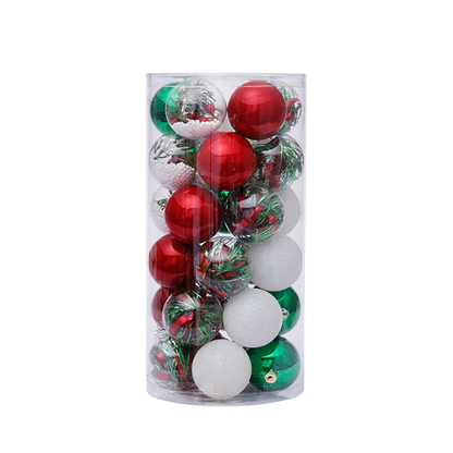 Sada vianočných gúľ - 30ks rôzne farby