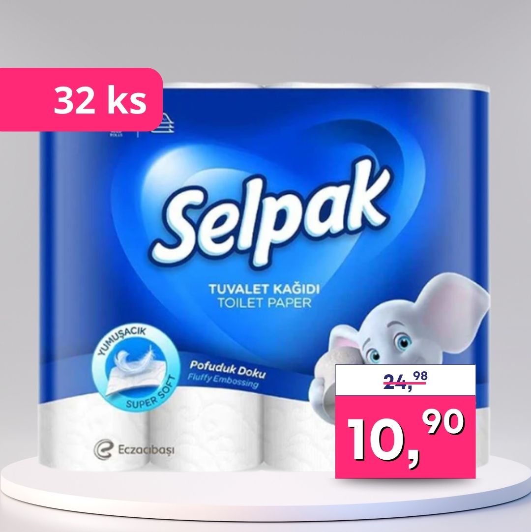 Selpak – toaletný papier 3-vrstvový, balenie 32 ks