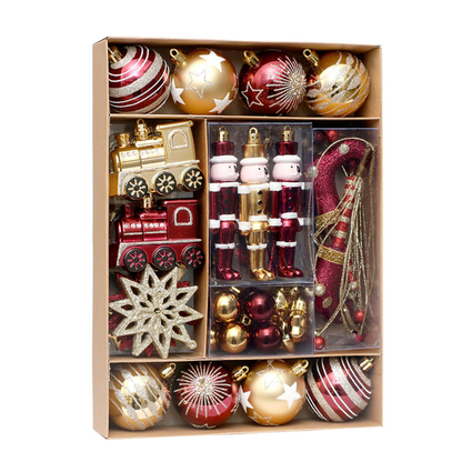 Sada vianočných ozdôb - 50ks rôzne farby