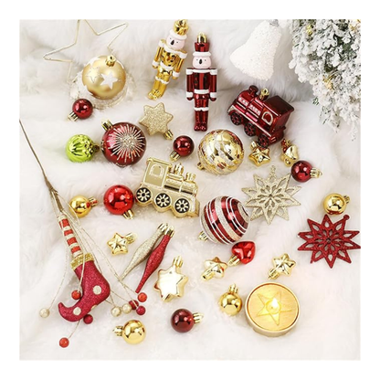 Sada vianočných ozdôb - 50ks rôzne farby
