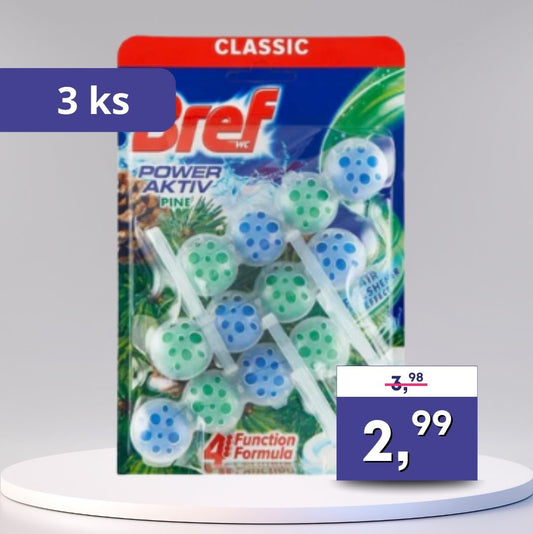 Bref – WC guličky Borovica, zelené 3 ks