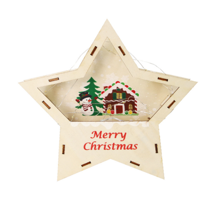 Drevená vianočná LED dekorácia, rôzne druhy